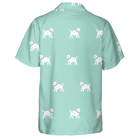 Cartoon White Dog Retro Hipster Poodle Dog Hawaiian Shirt, Hawaiian Shirt Gift, Christmas Gift