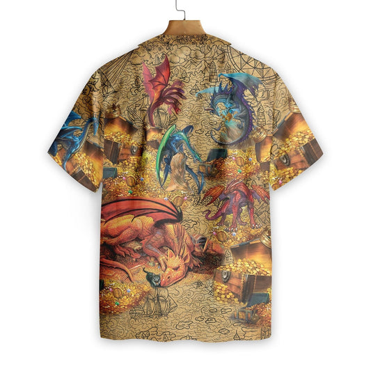 Dragons With Treasure Beautiful Design Hawaiian Shirt, Hawaiian Shirt Gift, Christmas Gift