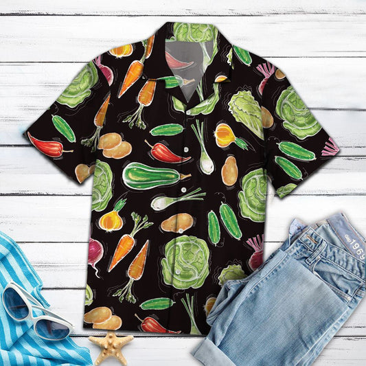 Amazing Vegan Cut In Half On Black Background Hawaiian Shirt, Hawaiian Shirt Gift, Christmas Gift