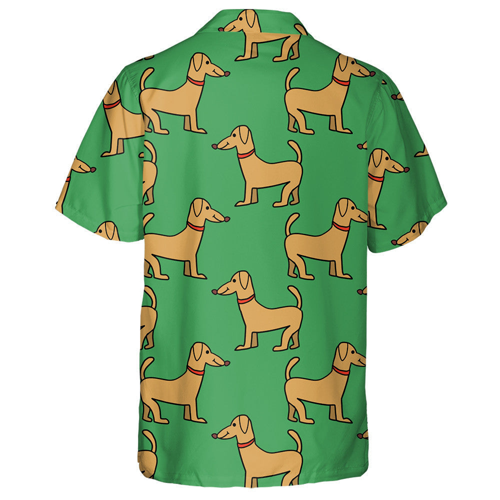 Cartoon Doodle Linear Dog Pet Animals Background Hawaiian Shirt, Hawaiian Shirt Gift, Christmas Gift
