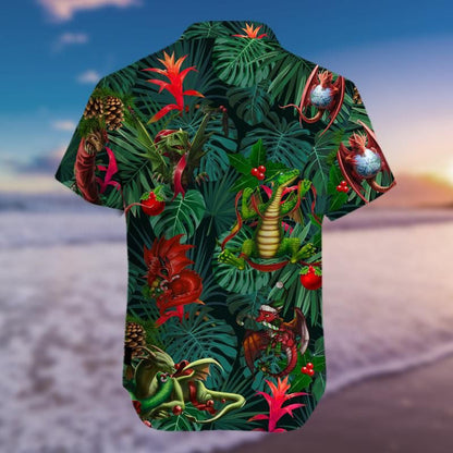 Christmas Dragons Reunion Christmas Hawaiian Shirt, Hawaiian Shirt Gift, Christmas Gift.