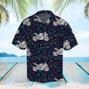 Amazing Motorcycles Funky Geometry Line Hawaiian Shirt, Hawaiian For Gift