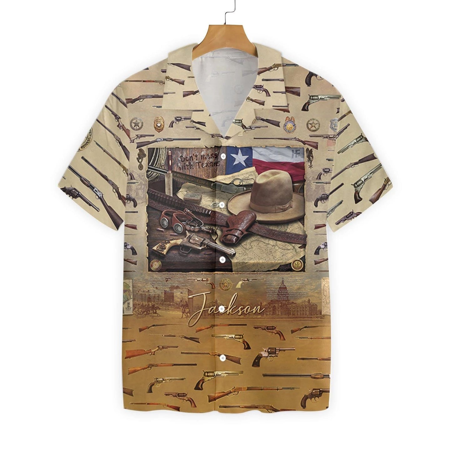 Vintage Texas Heritage Custom Name Hawaiian Shirt, Hwaiian For Gift