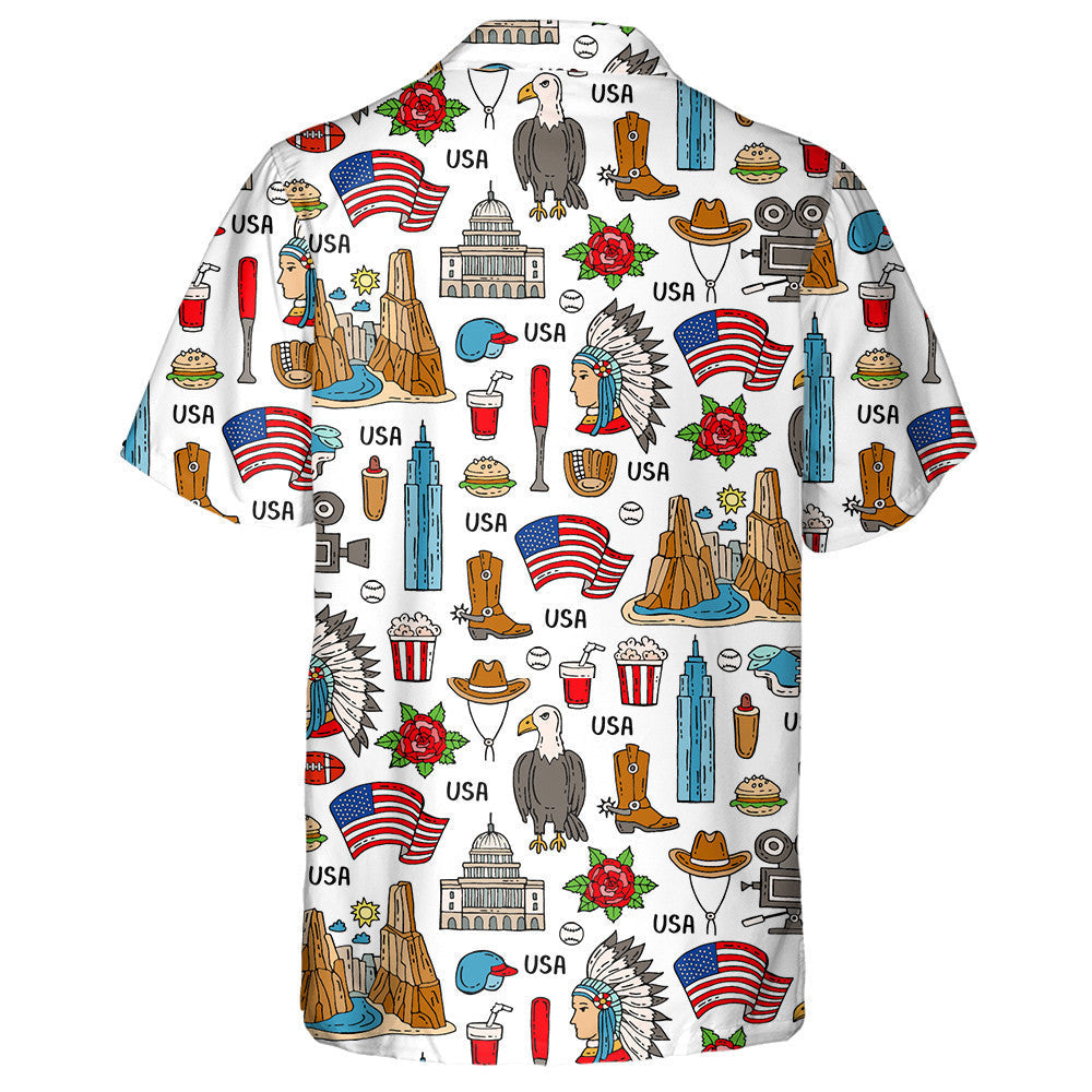 National Colored Symbols Of United States Of America Hawaiian Shirt, Hawaiian Shirt Gift, Christmas Gift