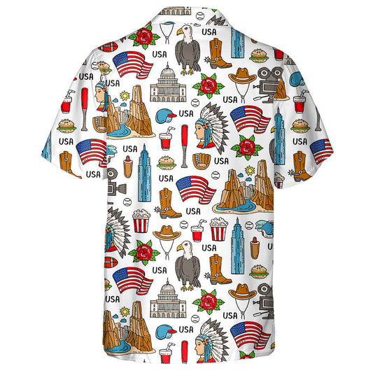 National Colored Symbols Of United States Of America Hawaiian Shirt, Hawaiian Shirt Gift, Christmas Gift
