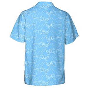 Abstract Horses Outline Drawing On Blue Hawaiian Shirt, Hawaiian Shirt Gift, Christmas Gift