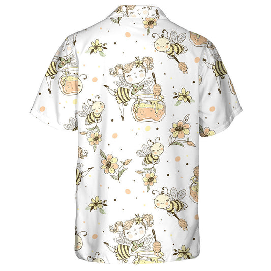 Natural Summer Flower Fairy And Honey Bees Hawaiian Shirt, Hawaiian Shirt Gift, Christmas Gift