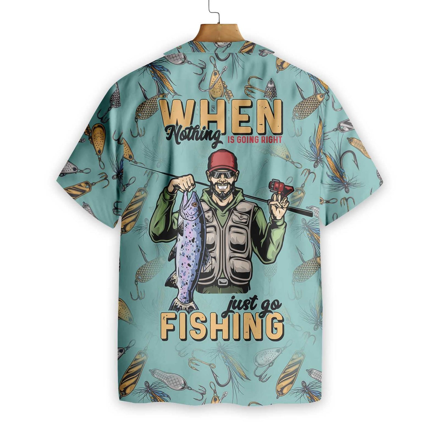 Design Hawaiian Shirt When Nothing Is Going Right Go Fishing, Hawaiian Shirt Gift, Christmas Gift