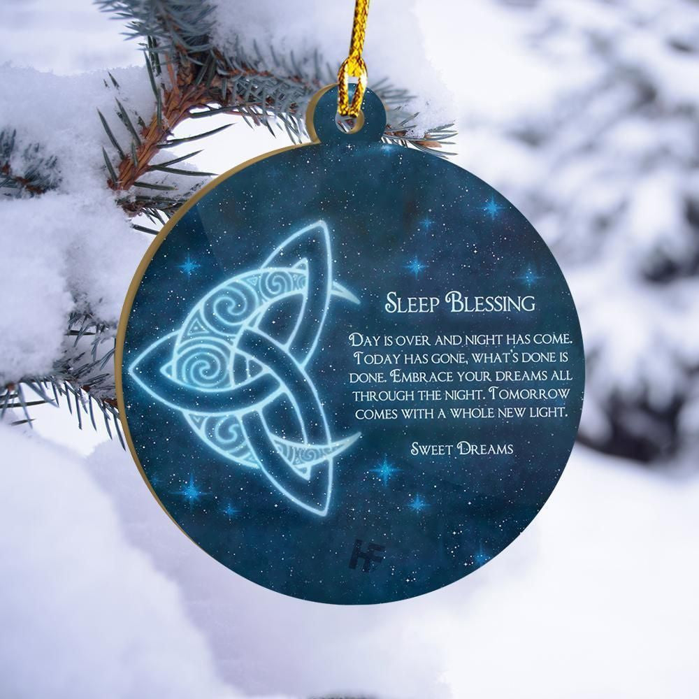 Celtic Wicca Prayer Ornament, Happy Christmas Ornament, Christmas Gift, Christmas Decoration