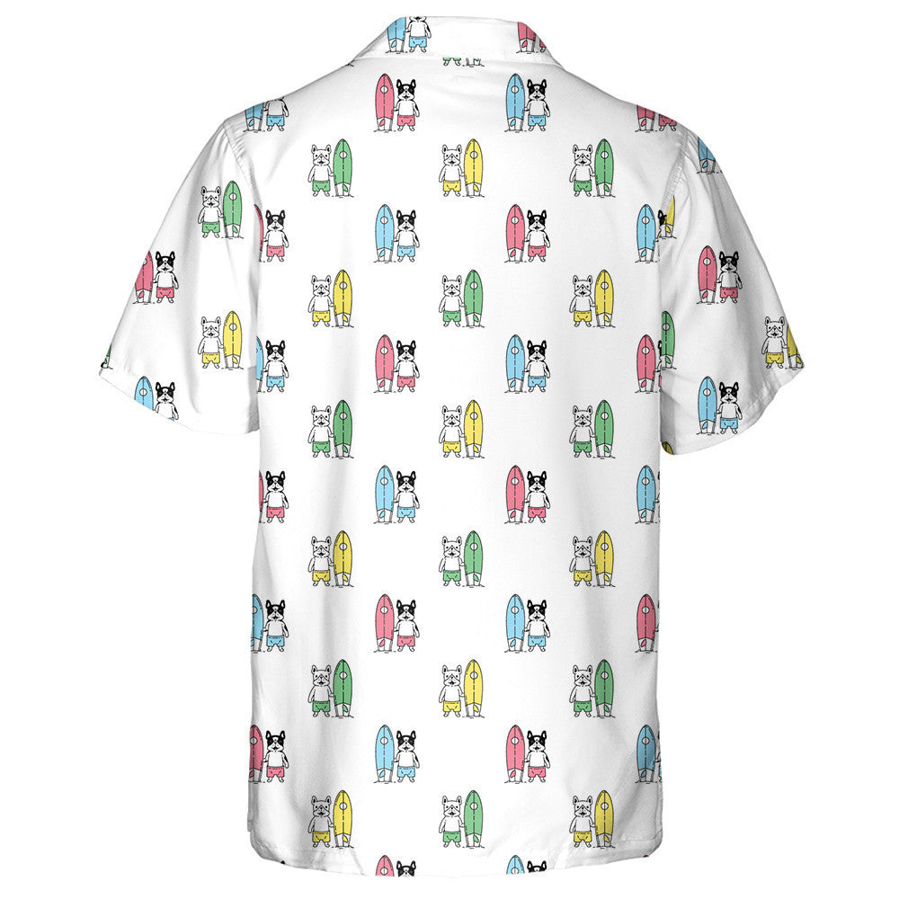 French Bulldog Surfboard Beach Ocean Cartoon Summer Hawaiian Shirt, Hawaiian Shirt Gift, Christmas Gift