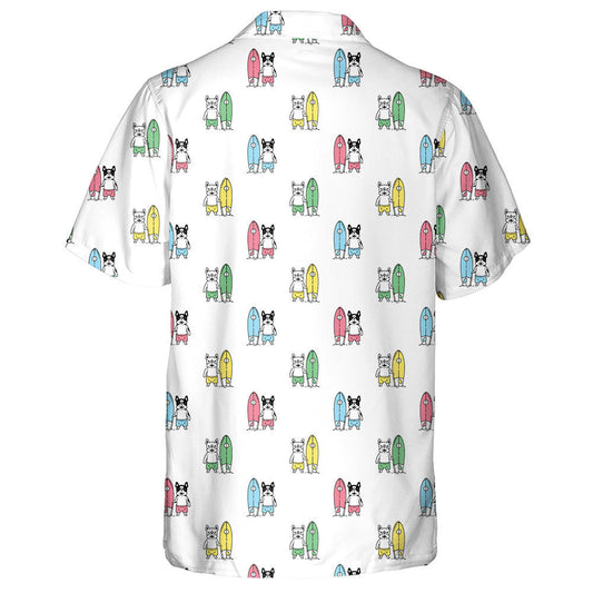 French Bulldog Surfboard Beach Ocean Cartoon Summer Hawaiian Shirt, Hawaiian Shirt Gift, Christmas Gift