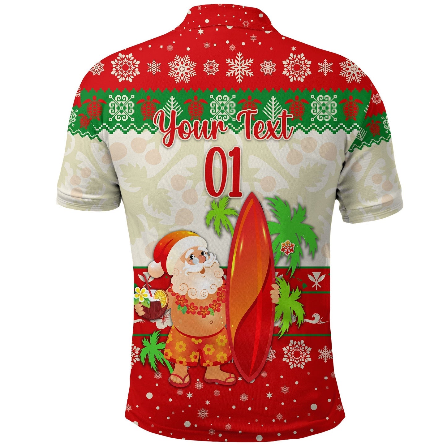 Hawaii Christmas Polo Shirt Santa Claus Surfing Simple Style, Hawaiian Shirt Gift, Christmas Gift