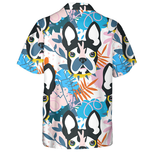 Abstract Elements Floral And Head Bulldog Hawaiian Shirt, Hawaiian Shirt Gift, Christmas Gift