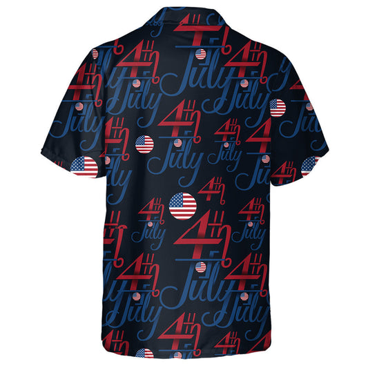 Beautiful Typography 4th Of July And Circle Flag Pattern Hawaiian Shirt, Hawaiian Shirt Gift, Christmas Gift