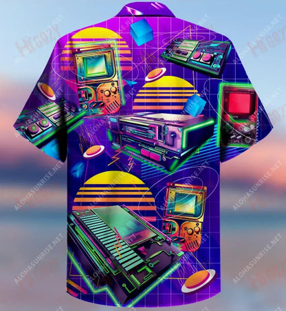 Game Consoles In The 80'S Memory Unisex Short Sleeve Shirt Ocean Hawaiian T Shirts Best Hawaiian Shirts Funny Hawaiian Shirts, Hawaiian Shirt Gift, Christmas Gift