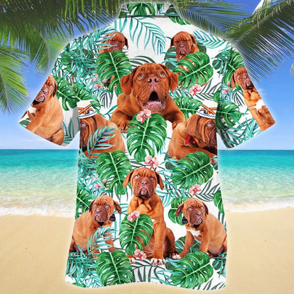 Ingenious Dogue De Bordeaux Dog Tropical Plant Hawaiian Shirt, Hawaiian Shirt Gift, Christmas Gift