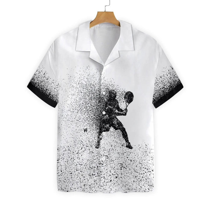 Tennis Player Black And White Custom Name Hawaiian Shirt, Hawaiian Shirt Gift, Christmas Gift