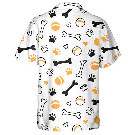 Dog With Bones Paw Prints Balls And Hearts Hawaiian Shirt, Hawaiian Shirt Gift, Christmas Gift