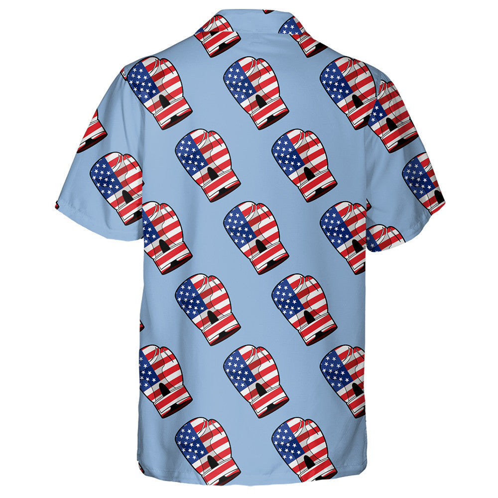 Sporty Accessory Boxing Glove With Flag Of America Hawaiian Shirt, Hawaiian Shirt Gift, Christmas Gift