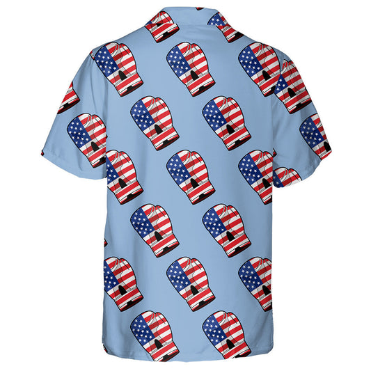 Sporty Accessory Boxing Glove With Flag Of America Hawaiian Shirt, Hawaiian Shirt Gift, Christmas Gift