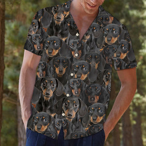 Black Dachshund Face At Home Hawaiian Shirt, Hawaiian For Gift