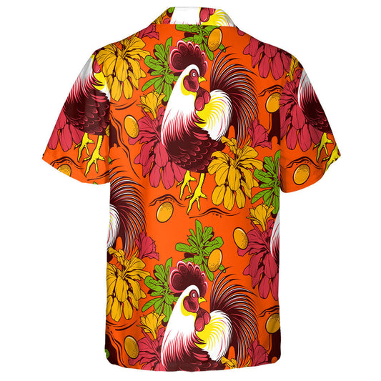 Beautiful Feathers Chicken With Gold Egg And Flower Hawaiian Shirt, Hawaiian Shirt Gift, Christmas Gift