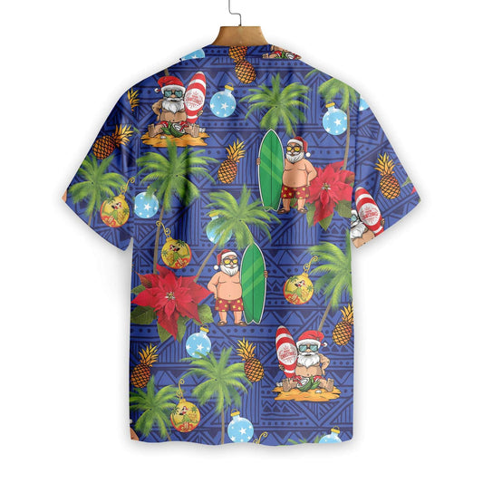 Santa Claus With Pineapple Design Hawaiian Shirt, Hawaiian Shirt Gift, Christmas Gift