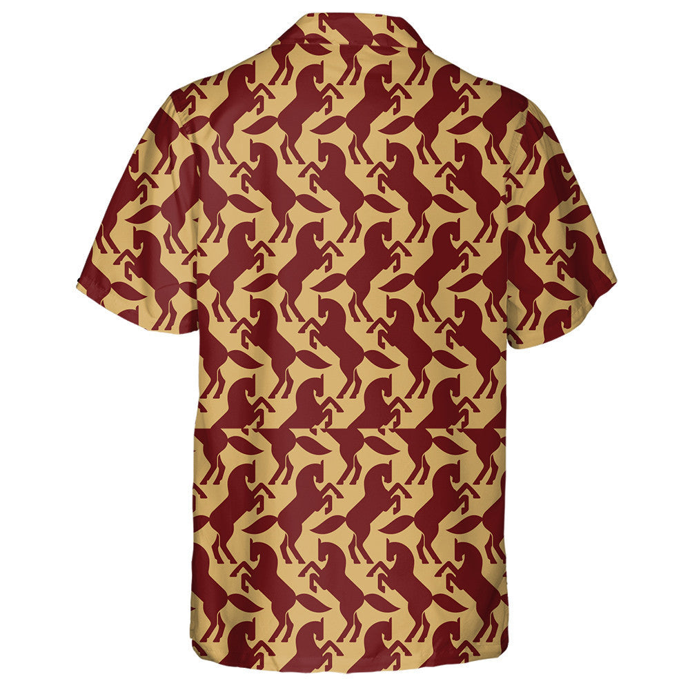 Images Of Standing Horses In Vintage Style Hawaiian Shirt, Hawaiian Shirt Gift, Christmas Gift