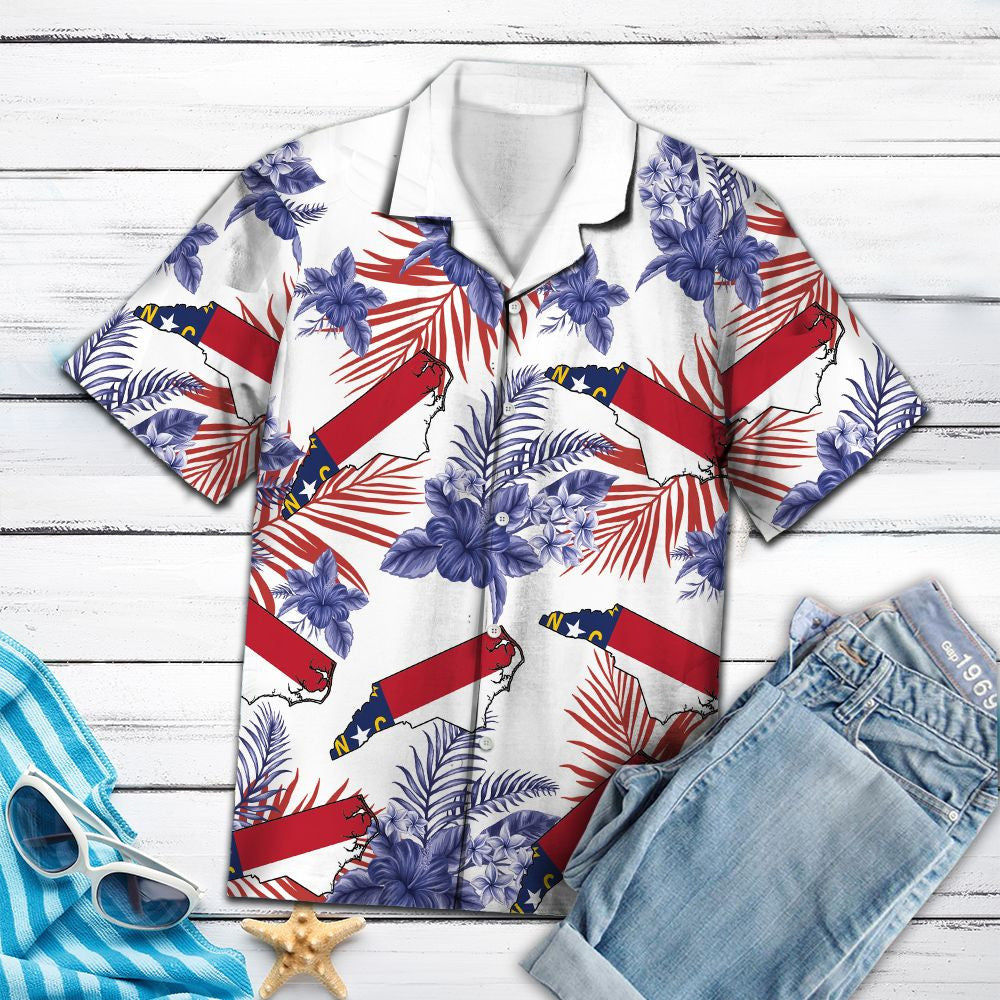 North Carolina Proud Summer Vacation Gift Ideal Pattern Hawaiian Shirt, Hawaiian Shirt Gift, Christmas Gift