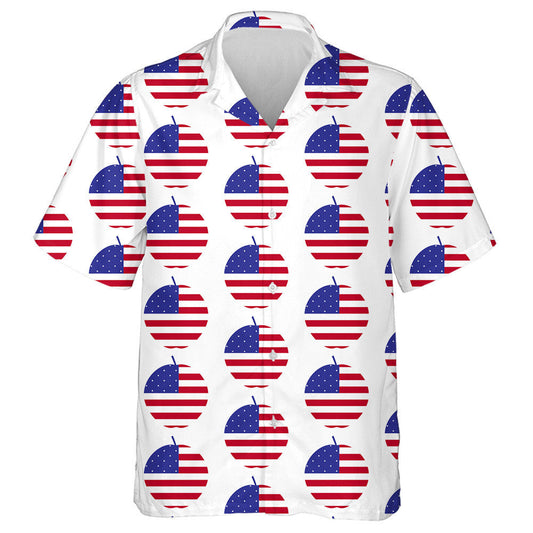 American Flag In The Shape Of Big Apple Pattern Hawaiian Shirt, Hawaiian Shirt Gift, Christmas Gift