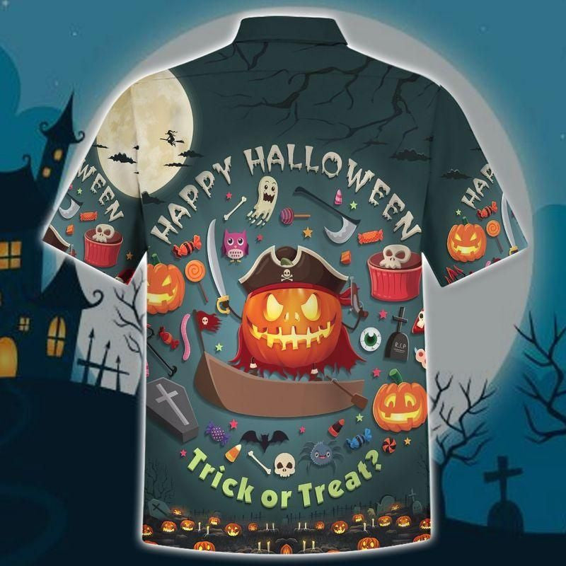 Happy Pumpkin Halloween And Trick Or Treat Dramatic Hawaiian Shirt, Hawaiian Shirt Gift, Christmas Gift