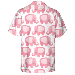 Pink Cute Elephant On White Background Hawaiian Shirt,Hawaiian Shirt Gift, Christmas Gift