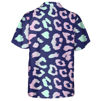 Leopard Design In Neon Blue And Pink Colors Hawaiian Shirt, Hawaiian Shirt Gift, Christmas Gift