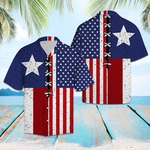 Grunge Texas And Usa Flag Pattern Hawaiian Shirt,Hawaiian Shirt Gift, Christmas Gift