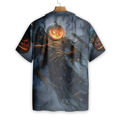 Cat With Pumpkin Monster Halloween Colorful Hawaiian Shirt, Hawaiian For Gift