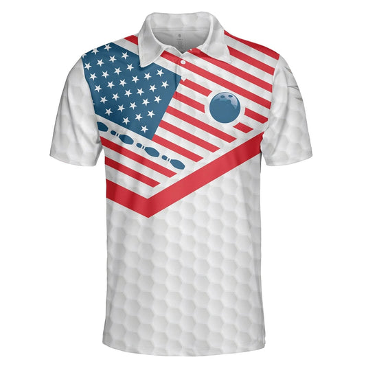 Bowling American Eagle Flag Lovely Design White Theme Hawaiian Shirt, Hawaiian Shirt Gift, Christmas Gift
