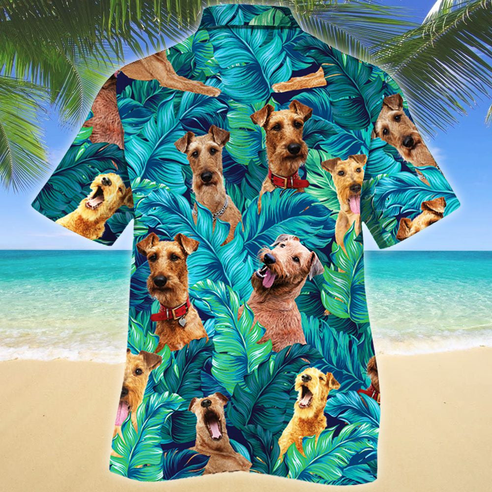 Irish Terrier Dog Lovers Fresh Forest Pattern Hawaiian Shirt, Hawaiian Shirt Gift, Christmas Gift