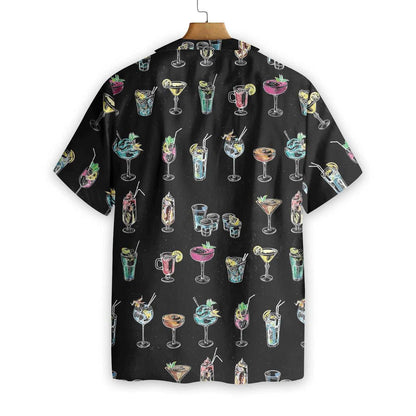 Cocktail For You Gift For Bartender Black Background Hawaiian Shirt, Hawaiian Shirt Gift, Christmas Gift