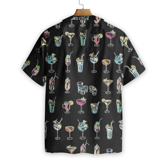 Cocktail For You Gift For Bartender Black Background Hawaiian Shirt, Hawaiian Shirt Gift, Christmas Gift