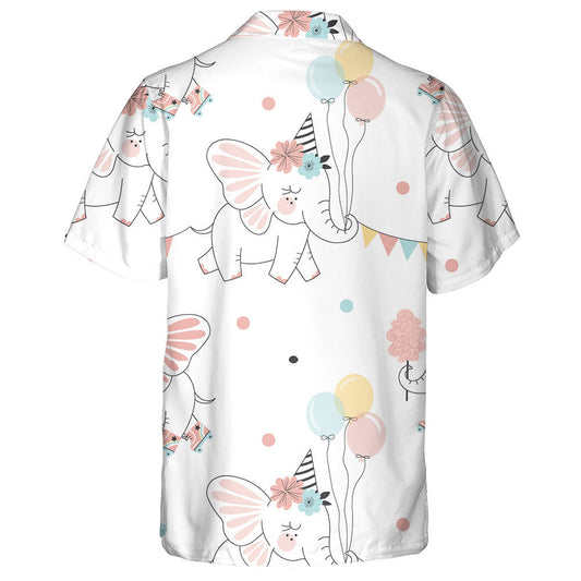 Fairy Elephant Roller Skating With Balloons And Flats Hawaiian Shirt, Hawaiian Shirt Gift, Christmas Gift