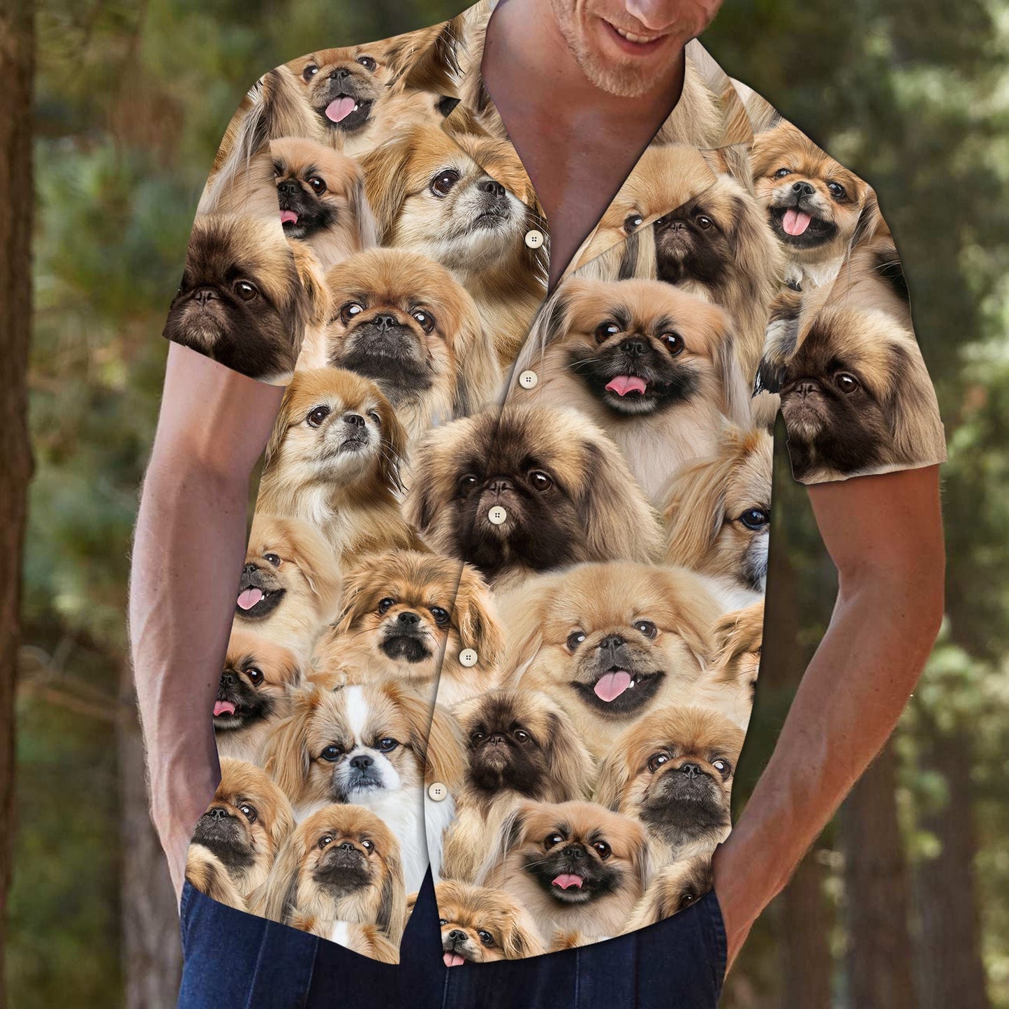 Baby Pekingese Awesome Animal Face Collection Themed Hawaiian Shirt, Hawaiian Shirt Gift, Christmas Gift