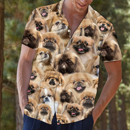 Baby Pekingese Awesome Animal Face Collection Themed Hawaiian Shirt, Hawaiian Shirt Gift, Christmas Gift