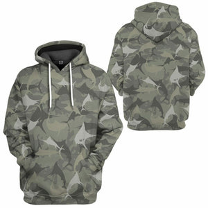 3D Marlin Camo Custom Tshirt Hoodie Apparel