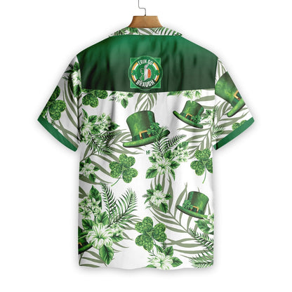 Hawaiian Shirt Erin Go Braugh Ireland Green Hat and Shamrock, Hawaiian Shirt Gift, Christmas Gift