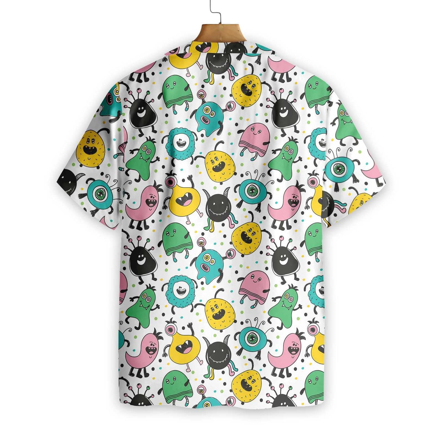 Funny Monsters On Polka Dots Dramatic Hawaiian Shirt,Hawaiian Shirt Gift, Christmas Gift