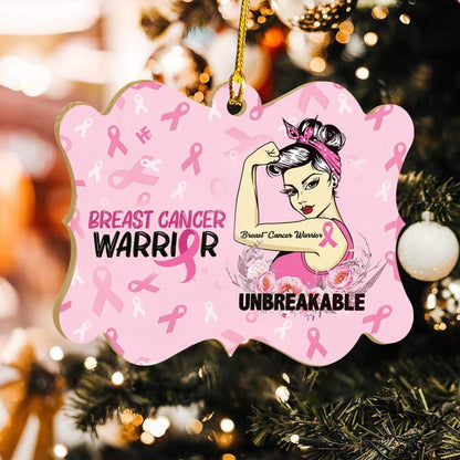 Breast Cancer Awareness Unbreakable Ornament, Christmas Gift, Christmas Decoration