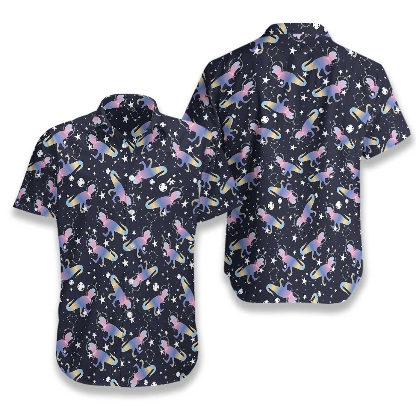 Astro T-Rex Dinosaur Black Theme Nice Design Hawaiian Shirt, Hawaiian Shirt Gift, Christmas Gift
