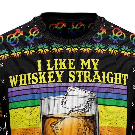 LGBT Whiskey Straight  Ugly Christmas Sweater,Christmas Ugly Sweater,Christmas Gift,Gift Christmas 2024