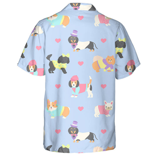 Corgi And Beagle Dogs Wearing Clothes Hawaiian Shirt,Hawaiian Shirt Gift, Christmas Gift