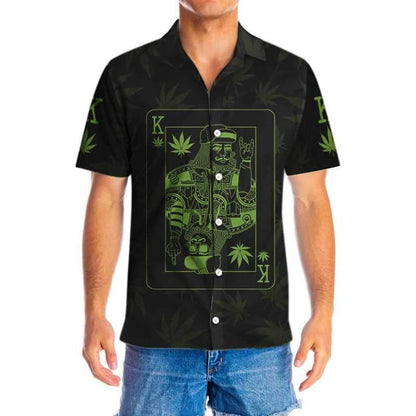 Dope Marijuana King Card Design Hawaiian Shirt,Hawaiian Shirt Gift, Christmas Gift